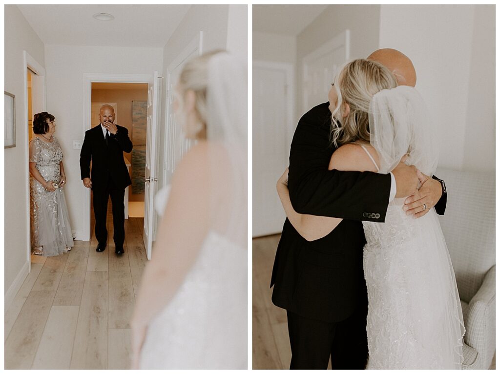 first look with bride's stepfather