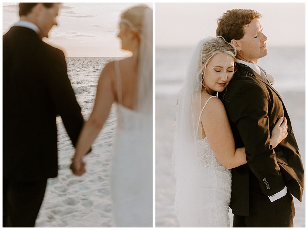 bride and groom formal portraits