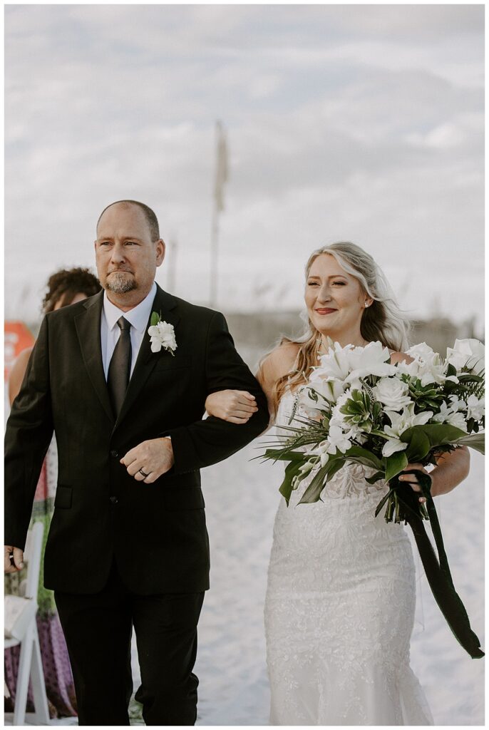 bride walking with dad