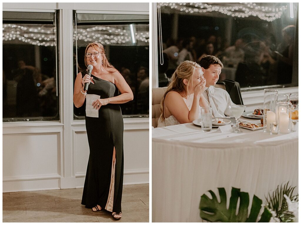 mother of bride giving a speech