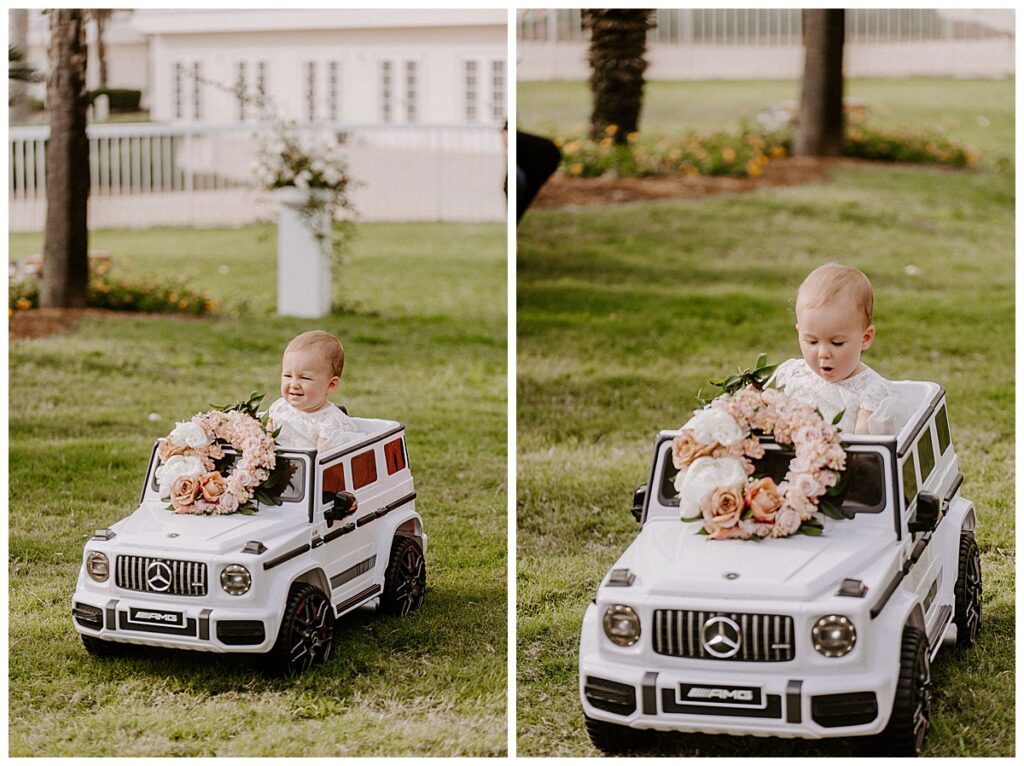 flower girl in remote control car