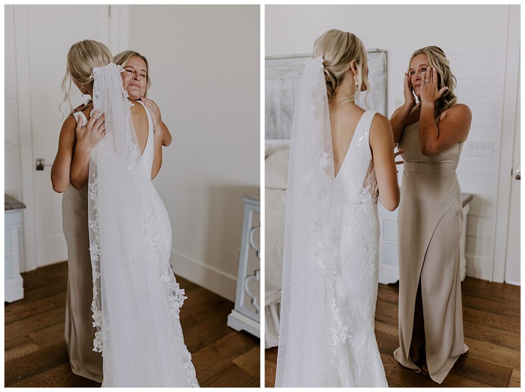 first look with bride's mom