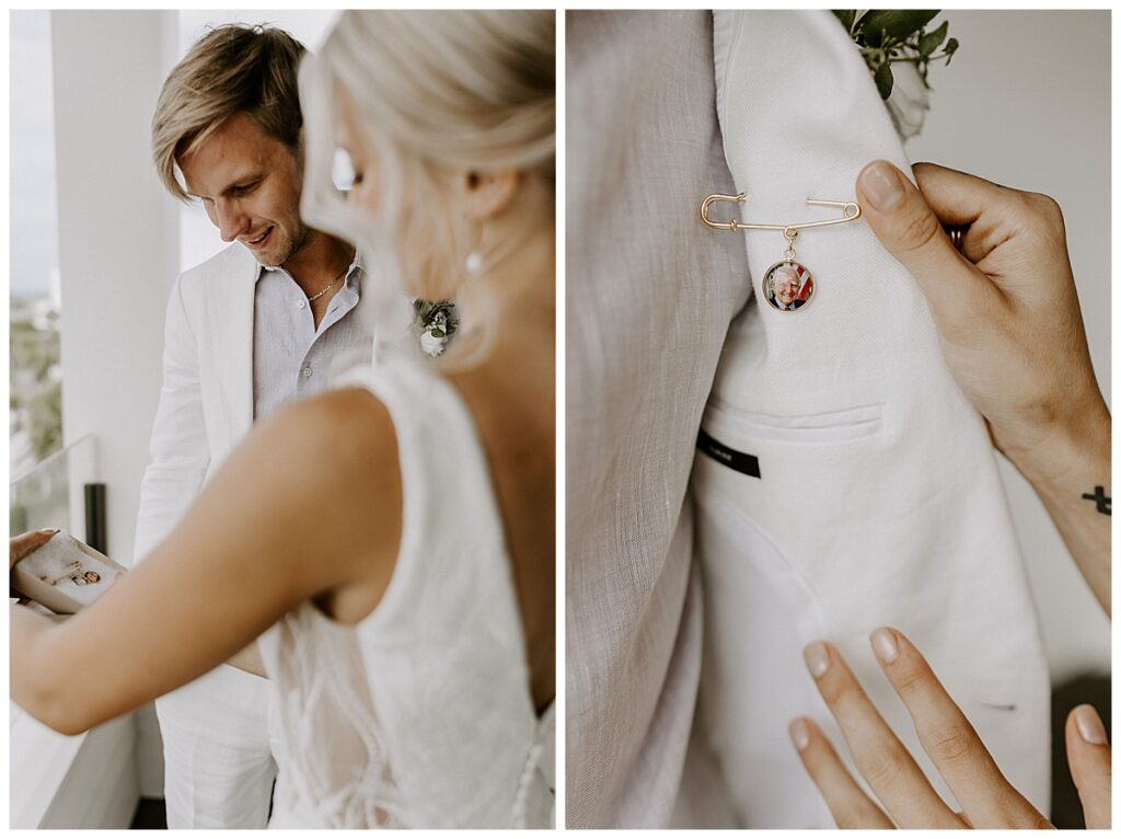 first look with bride and groom