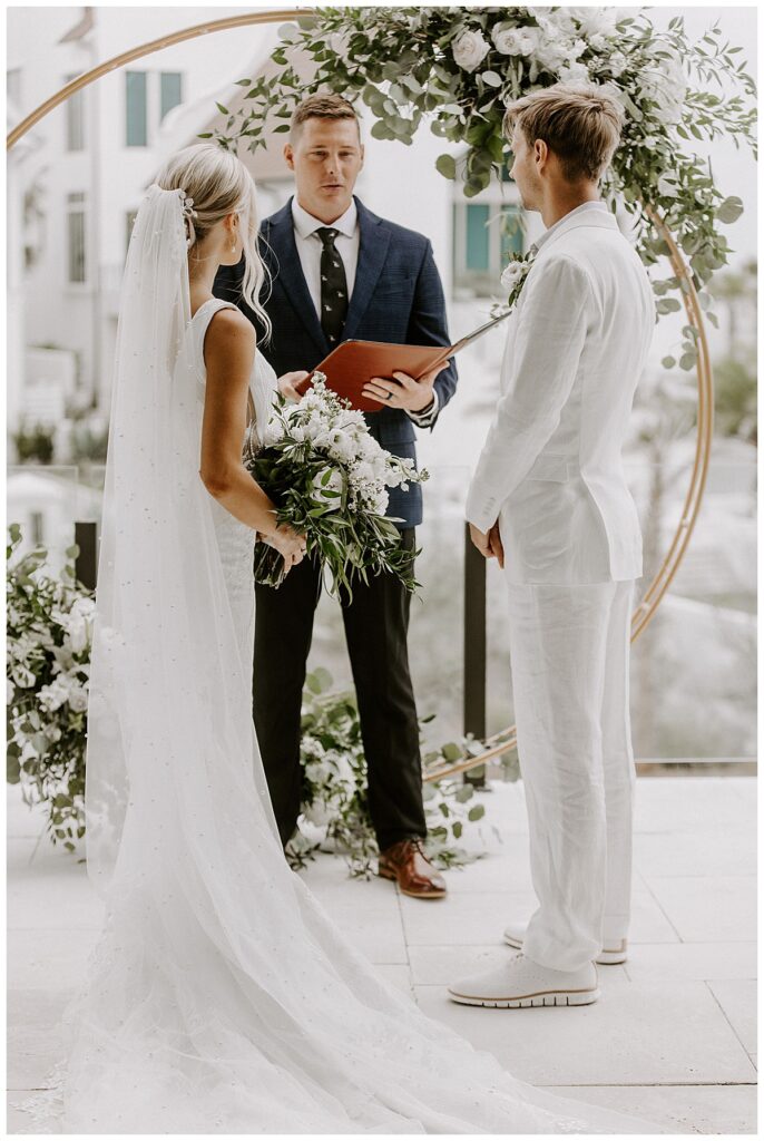 wedding ceremony at a 30a wedding