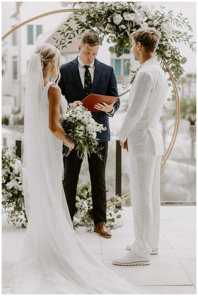 wedding ceremony at a 30a wedding
