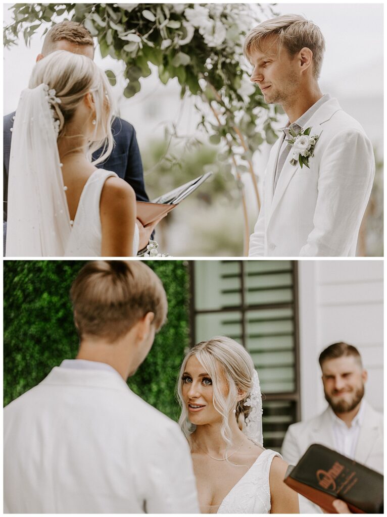 wedding ceremony at a 30a wedding