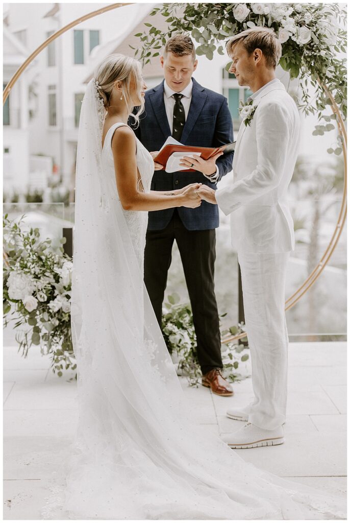 wedding ceremony at a 30a wedding