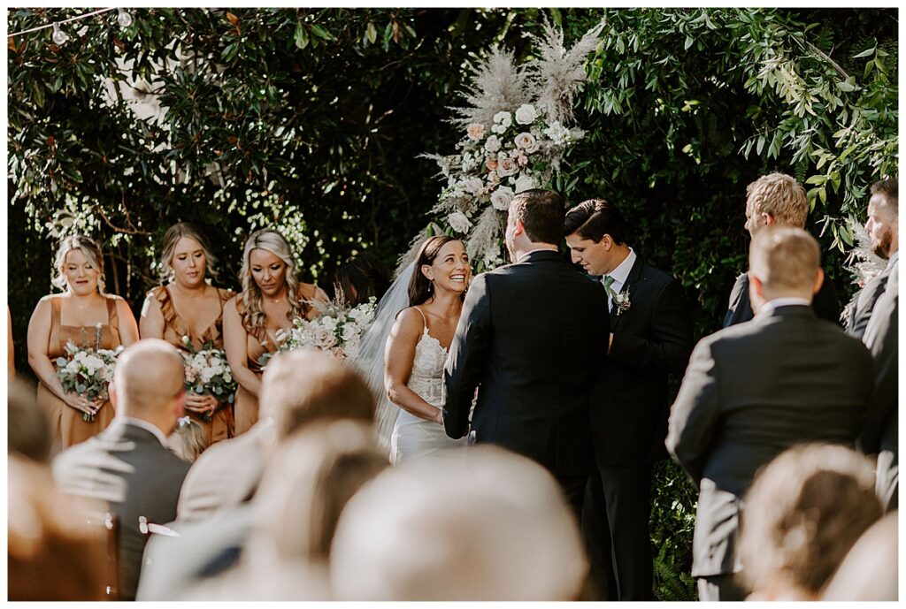 Ceremony photo of bride and groom