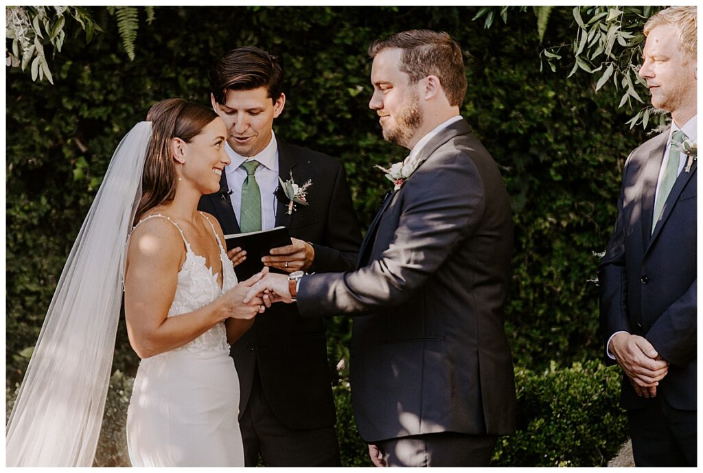 Ceremony photo of bride and groom