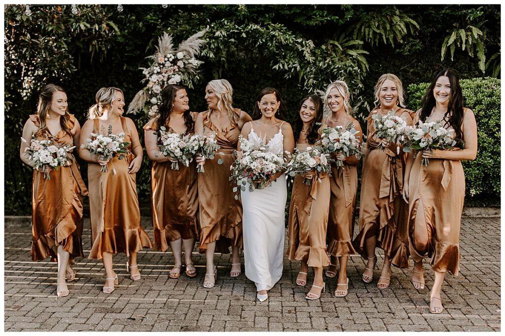 Bride with bridesmaids
