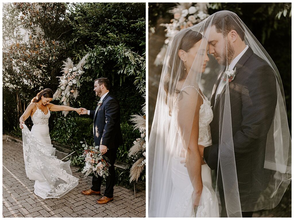 Bride and groom formal portraits