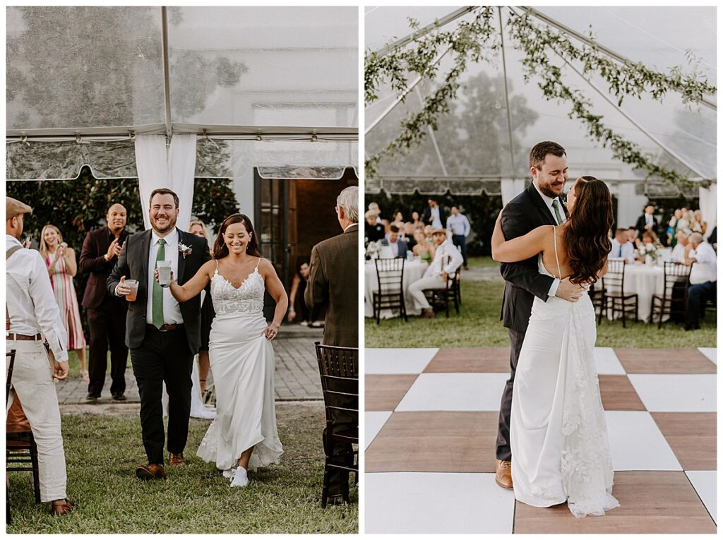 Bride and groom first dance