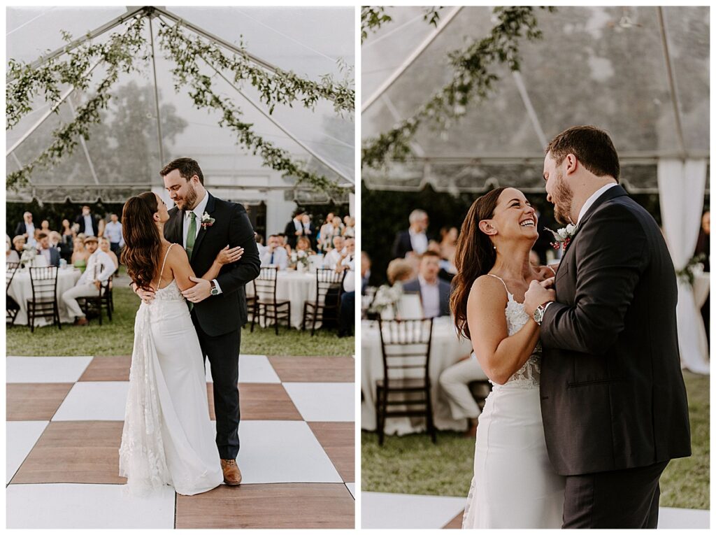 Bride and groom first dance
