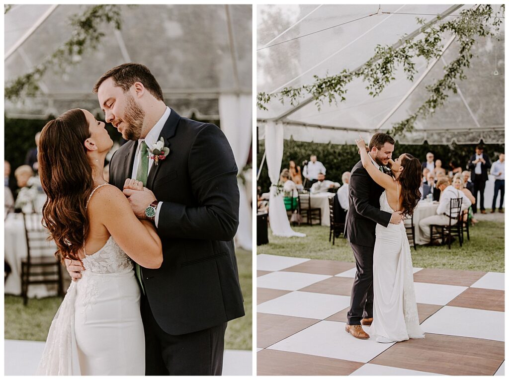 Bride and groom first dance