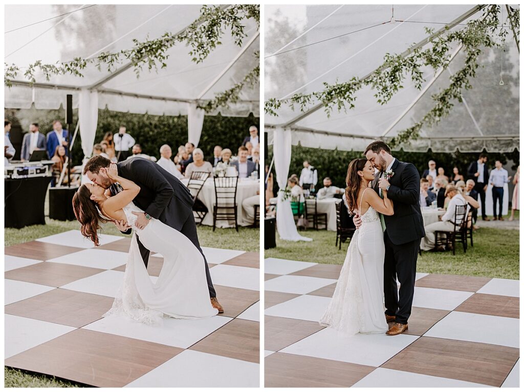 Bride and groom first dance