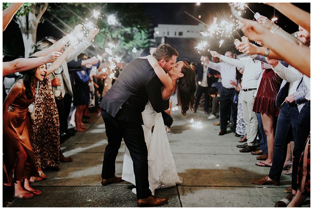 Bride and groom grand exit