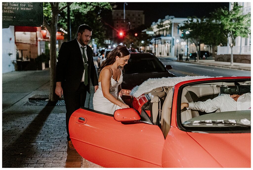 Bride and groom grand exit