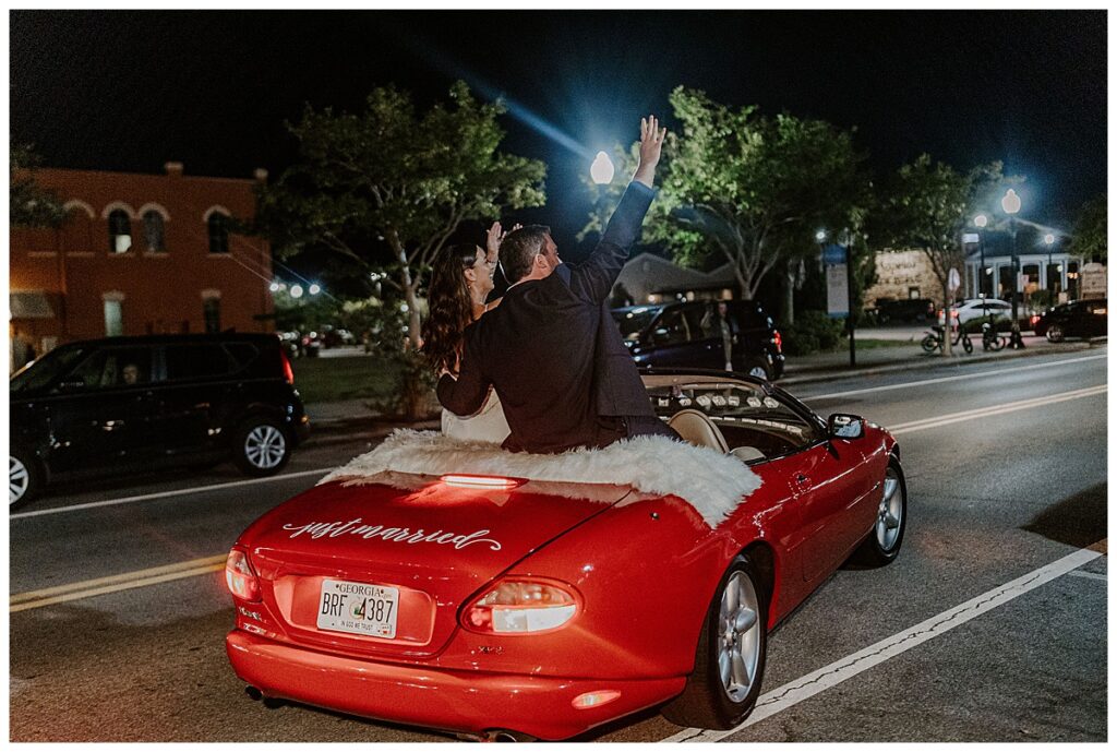 Bride and groom grand exit