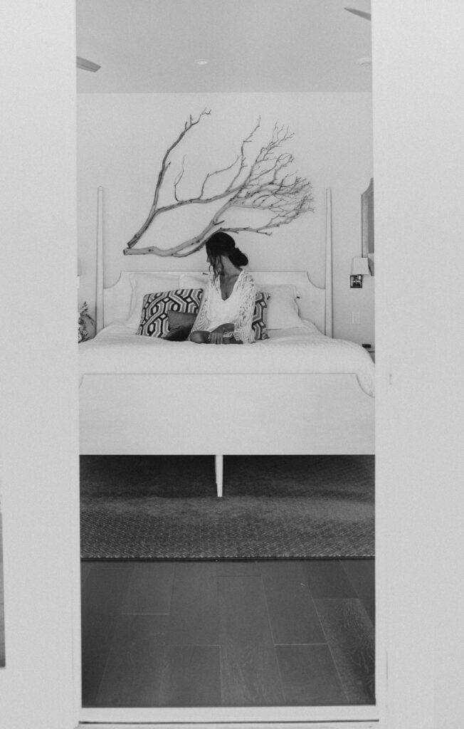 bride on bed