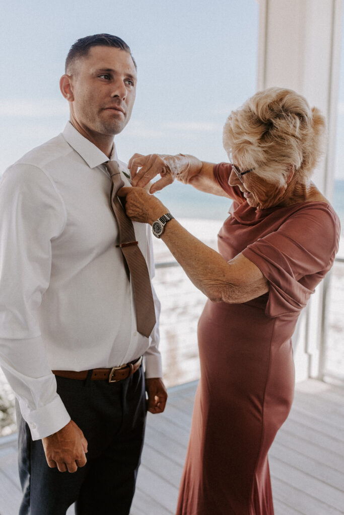 grandmother pins on boutonniere