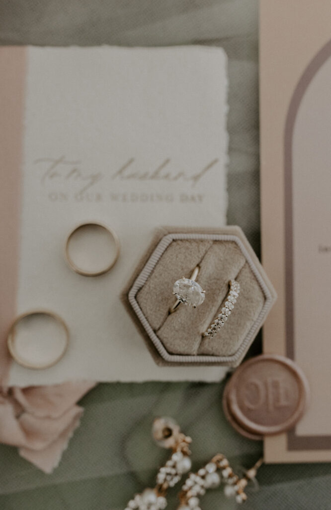Closeup of wedding rings