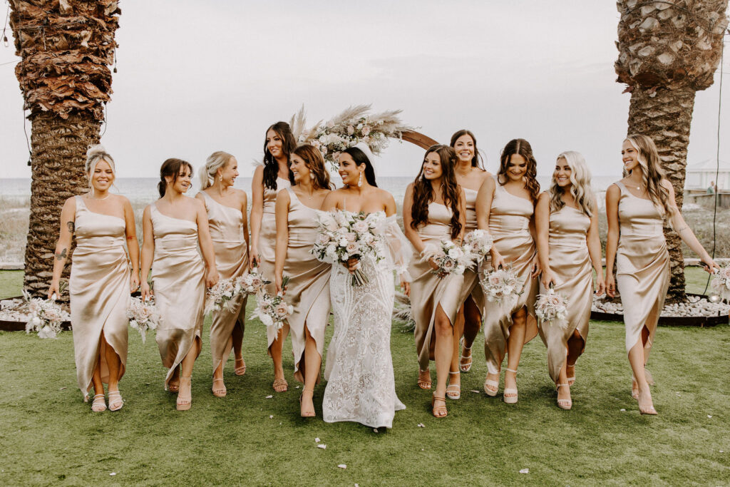 Bride and bridesmaids