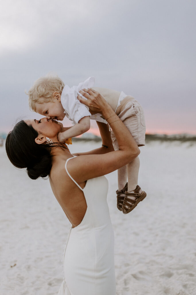 bride holding ring bearer