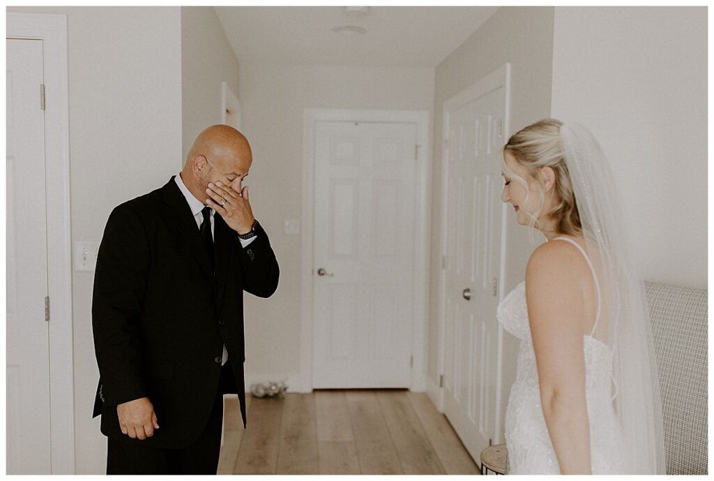 first look with bride's stepfather