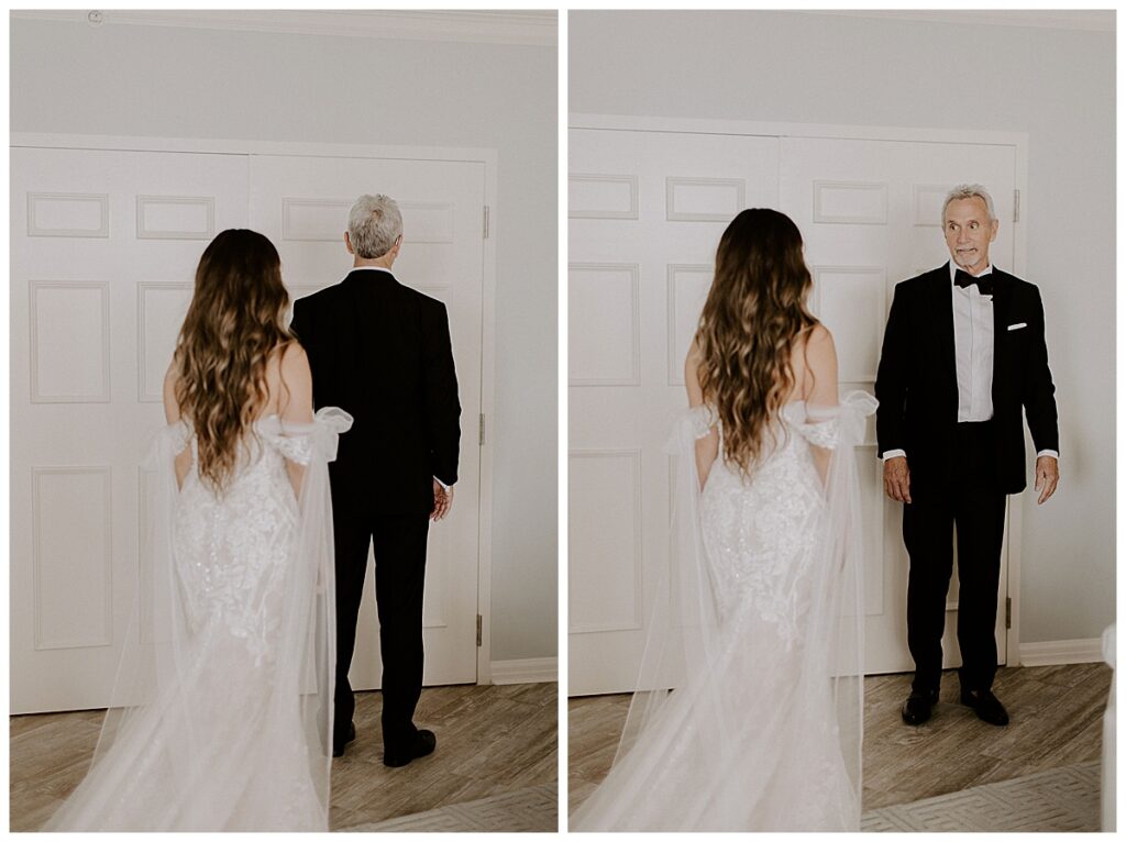 first look with brides dad