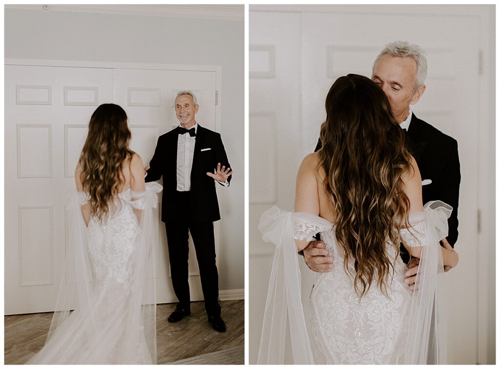 first look with brides dad