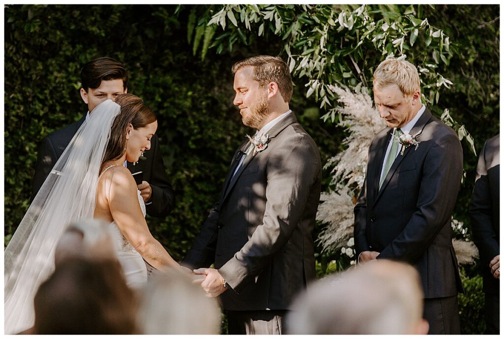 Ceremony photo of bride and groom