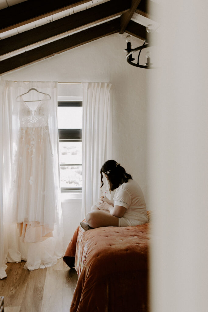 Bride writing her vows at her st augustine elopement