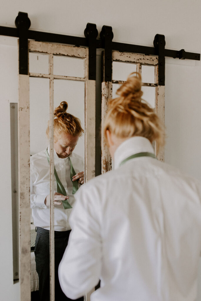 Groom getting ready for his St Augustine Elopement