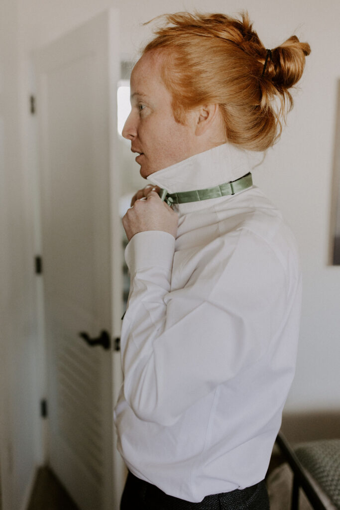 Groom getting ready for his St Augustine Elopement