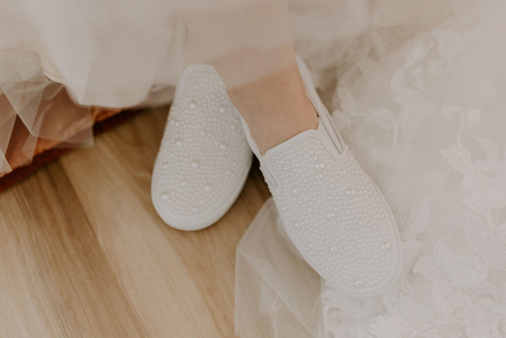 closeup of Bride's shoes