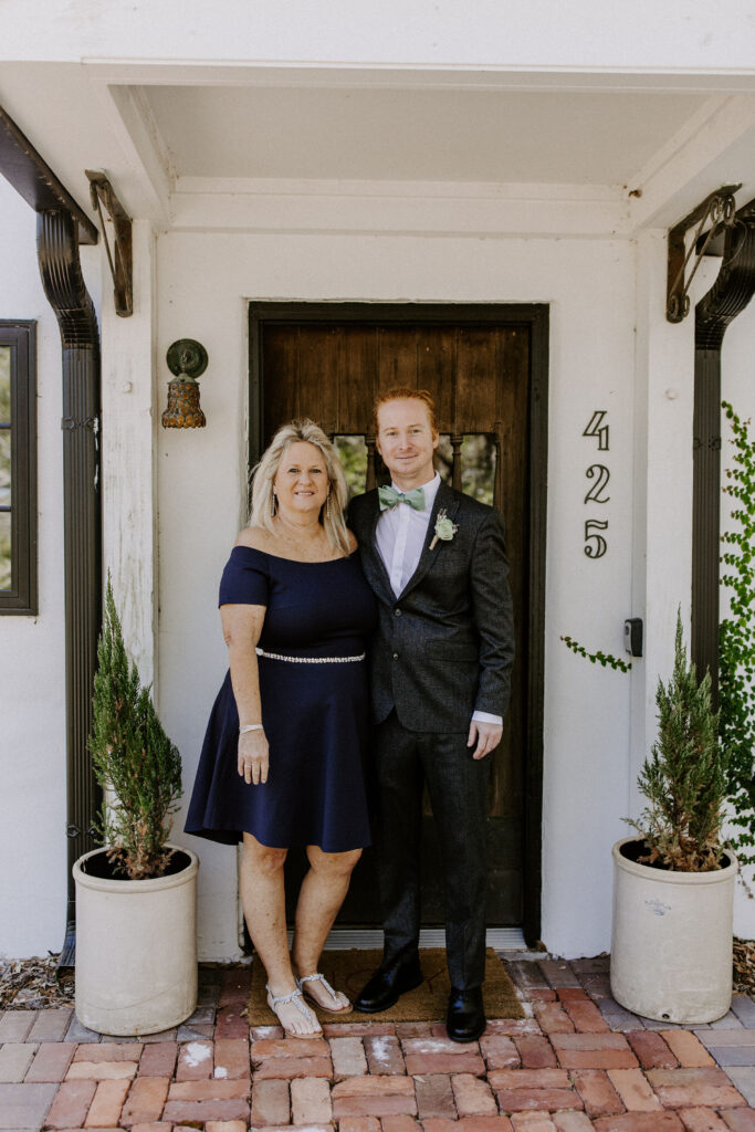 Groom with his mom