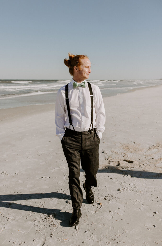 Bride and groom on the beach